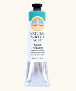 Natural Earth Paint French turquoise natural acrylic paint in a 59ml aluminium tube and closed with a black screw cap