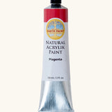 Natural Earth Paint magenta pink natural acrylic paint in a 59ml aluminium tube and closed with a black screw cap