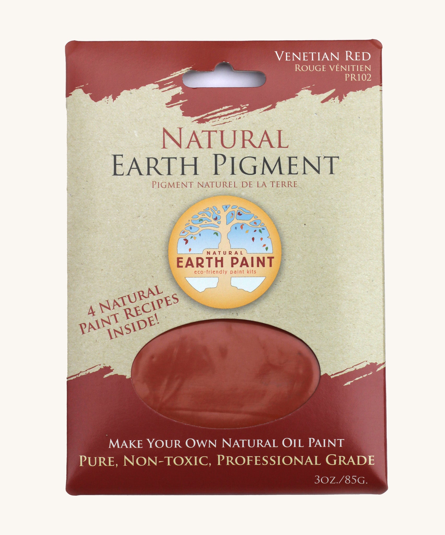 The Natural Earth Paint natural pigment in a Venetian Red colour, made to mix to create professional-grade natural oil paint