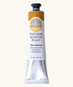 Natural Earth Paint mustard yellow natural acrylic paint in a 59ml aluminium tube and closed with a black screw cap