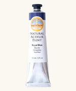 Natural Earth Paint royal blue natural acrylic paint in a 59ml aluminium tube and closed with a black screw cap