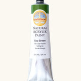 Natural Earth Paint sap green natural acrylic paint in a 59ml aluminium tube and closed with a black screw cap