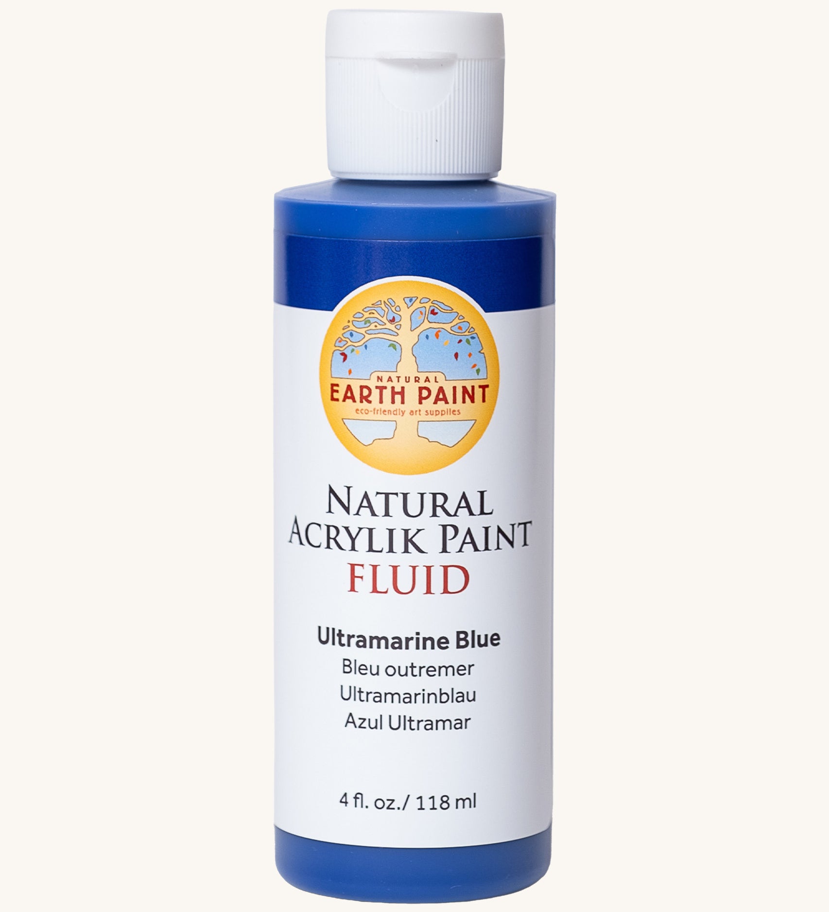 Natural Earth Paint ultramarine blue acrylic paint in a 118ml bottle