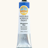 Natural Earth Paint ulktramarine blue natural acrylic paint in a 59ml aluminium tube and closed with a black screw cap