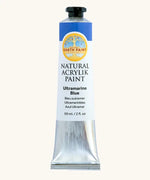 Natural Earth Paint ulktramarine blue natural acrylic paint in a 59ml aluminium tube and closed with a black screw cap