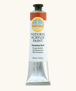 Natural Earth Paint Venetian red natural acrylic paint in a 59ml aluminium tube and closed with a black screw cap