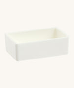 Side view of the blank white watercolour paint pan from Natural Earth Paint showing the depth of the blank pan 