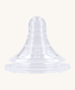 A closer look at the Lola & Lykke Nipple Teats 2-Pack. The image shows the anti-colic vents, and silicone structure of the teats