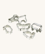 Neogrun metal animal cookie cutters. Features 6 different animal shaped cutters for play dough.