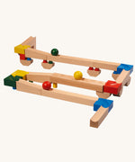 The Nic Cubio Wooden Ball Run Basic Set shown set up.