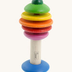 Nic Toys wooden rattling tree. Features different colour disks for making a noise and a wooden handle for grip