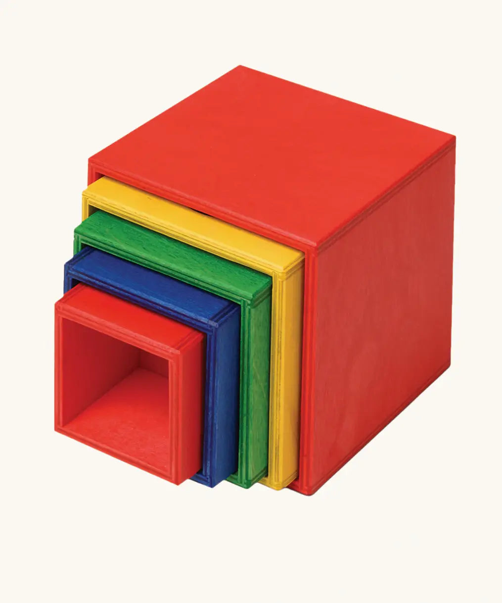 Nic Toys stack n cubes rainbow coloured stacking boxes.