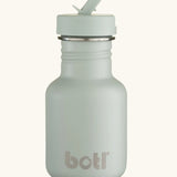 One Green Bottle tough canteen stainless steel water bottle in sage green with matching flip sports cap