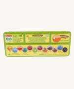 A tin of 12 OkoNorm Watercolour Paints. The tin is shown closed. 