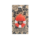 Oli & Carol Flo The Floatie Duck Red in cardboard backing pictured on a plain white background