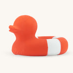 Oli & Carol Flo The Floatie Duck Red on a plain background. 