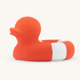 Oli & Carol Flo The Floatie Duck Red on a plain background. 