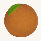 Oli & Carol Natural Rubber Baby Ball - Orange on a plain background.