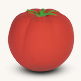 Oli & Carol 100% Natural Rubber Baby Sensory Ball - Tomato on a plain background. 