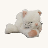 A Olli Ella Kit Kiki kitten doll lying flat showing the whiskers and tail detail. This cute fluffy toy doll is available at Babipur