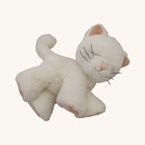 A posing Olli Ella Kiki binky kitten doll available at Babipur. This kitten is white and fluffy and features cute ears and whiskers. 