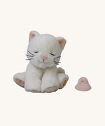 A sitting Olli Ella Kiki binky kitten doll available at Babipur. This cute white fluffy doll has light pink paws, whiskers and comes with a matching pink pacifier.