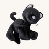 A posing Olli Ella Koko binky kitten doll available at Babipur. This kitten is black  and features cute ears and whiskers. 