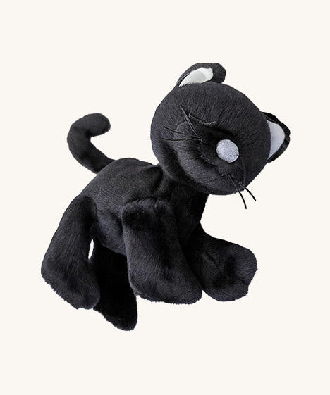 A posing Olli Ella Koko binky kitten doll available at Babipur. This kitten is black  and features cute ears and whiskers. 
