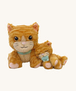 A Olli Ella Binx cat dinkum doll sitting next to koda the binky kitten doll. Both of these soft toy dolls are available at Babipur.