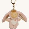 Olli Ella bunny flopsy cozy bag charm available at Babipur. A mini version of flopsy the bunny dinkum doll that can be clipped on a bag