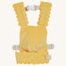 Olli Ella Dinkum Dolls Petal Carrier - Buttercup. A snuggly plush velvet yellow doll carrier, on a cream background