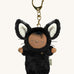 Olli Ella cat nox cozy bag charm available at Babipur. A mini version of the nox the cat dinkum doll that can be clipped on a bag