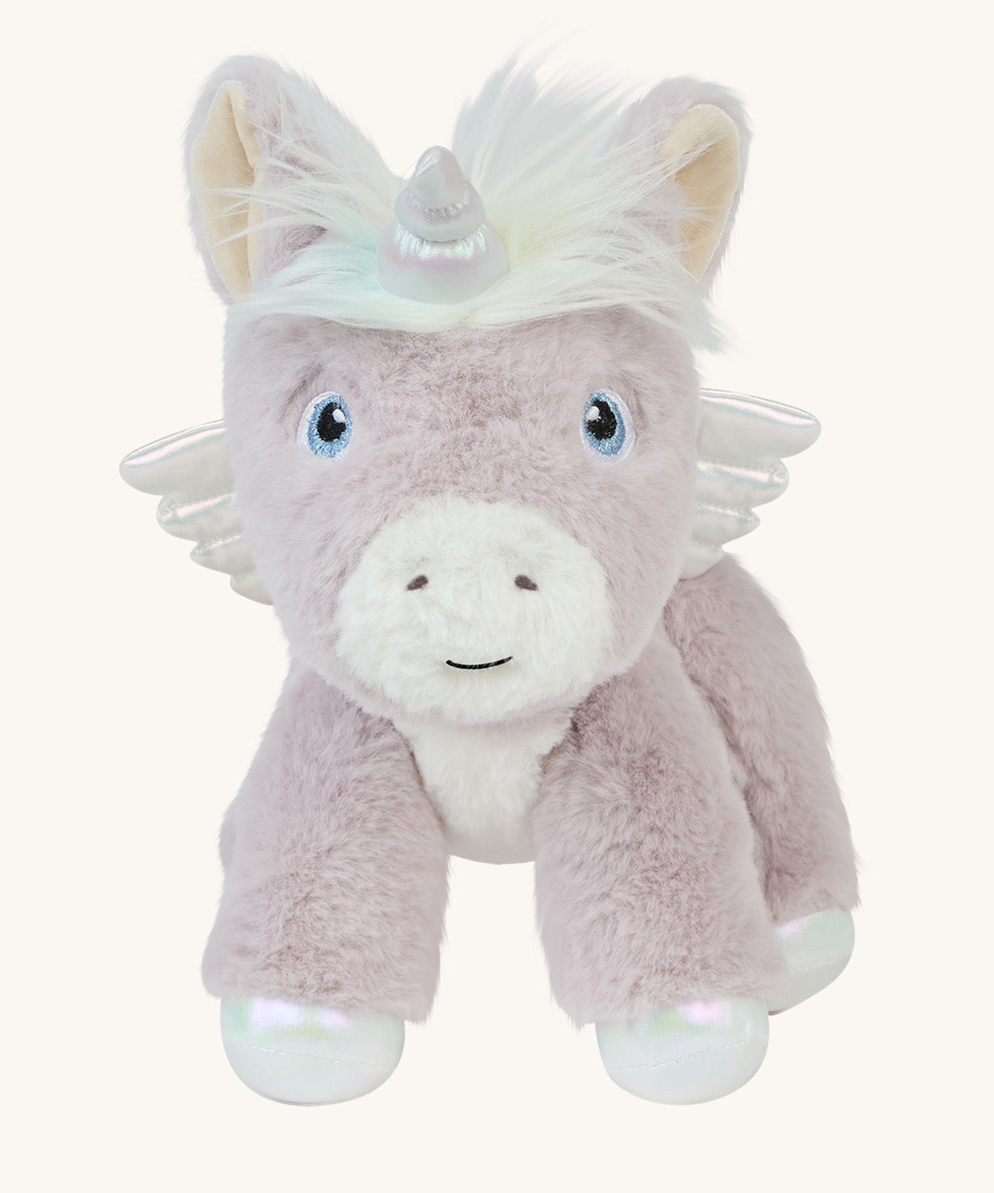Head on view of the toy unicorn