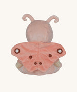 The back of the Olli Ella Dinky Dinkum Doll - Millie Moth - with a peach coloured onesie, moth wings, and antennae.