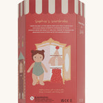 Olli Ella Dress Me Dinky - Sophie Sundae, back of the box. Cream background.