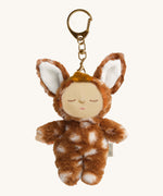 Olli Ella fawny lala cozy bag charm available at Babipur. A mini version of fawny lala dinkum doll that can be clipped on a bag