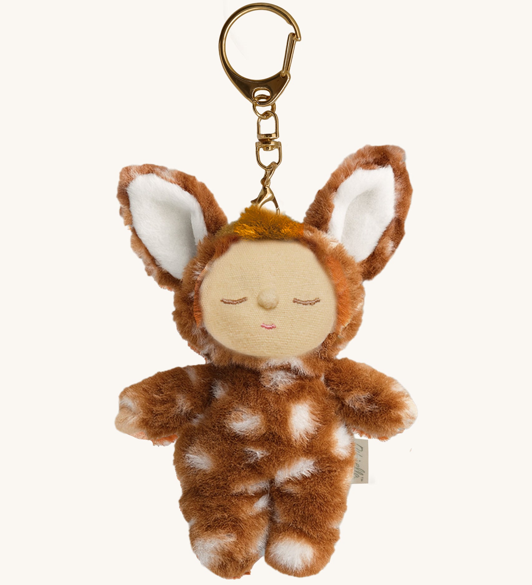 Olli Ella fawny lala cozy bag charm available at Babipur. A mini version of fawny lala dinkum doll that can be clipped on a bag