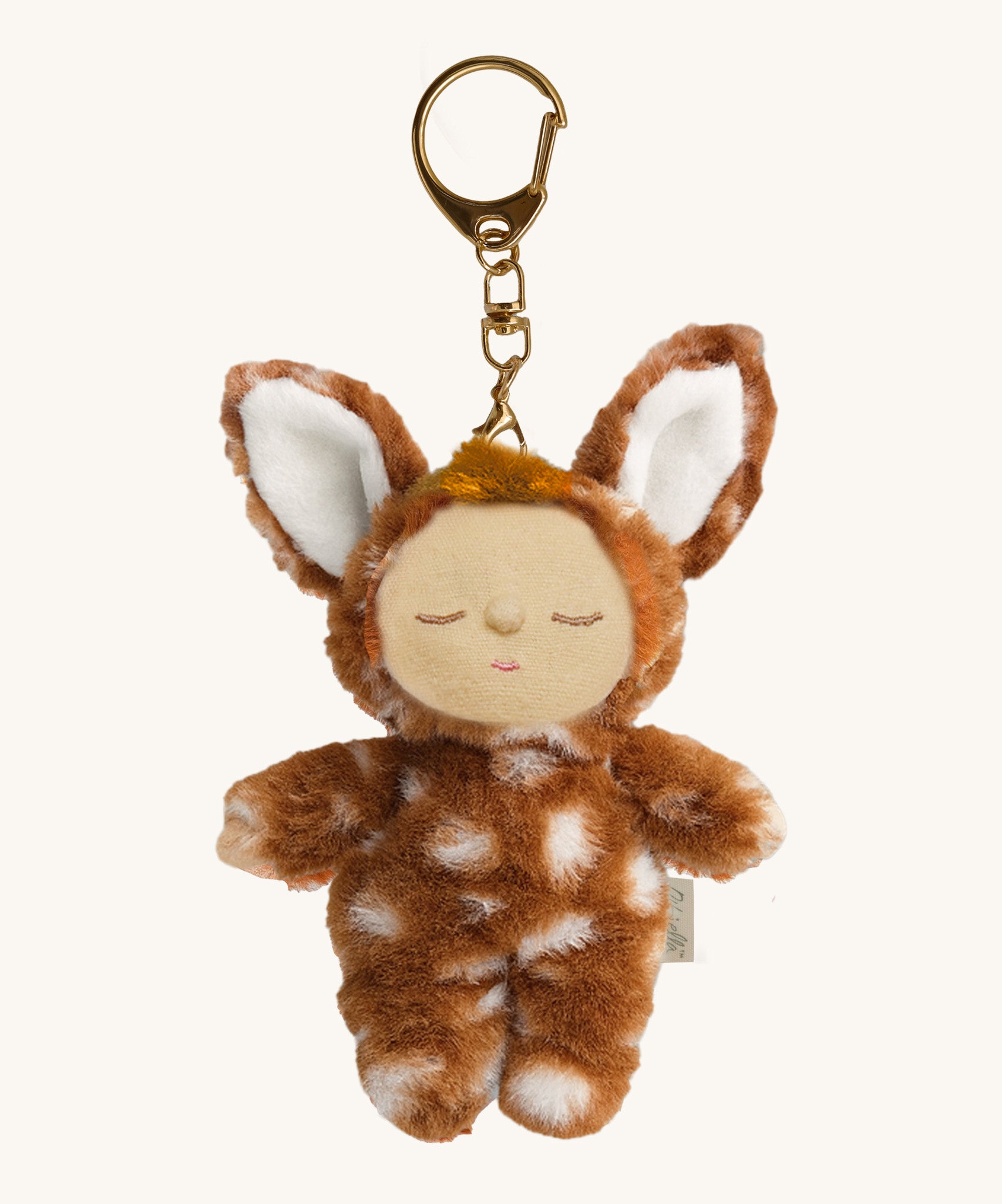 Olli Ella fawny lala cozy bag charm available at Babipur. A mini version of fawny lala dinkum doll that can be clipped on a bag