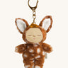Olli Ella fawny lala cozy bag charm available at Babipur. A mini version of fawny lala dinkum doll that can be clipped on a bag