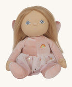 Olli Ella Fiona fairy dinky dinkum doll available at Babipur. A light pink soft cuddly doll with a cute playful face and long hair. Features a glittery skirt and matching pink fairy wings