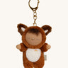 Olli Ella fox finley cozy bag charm available at Babipur. A mini version of finley the fox dinkum doll that can be clipped on a bag