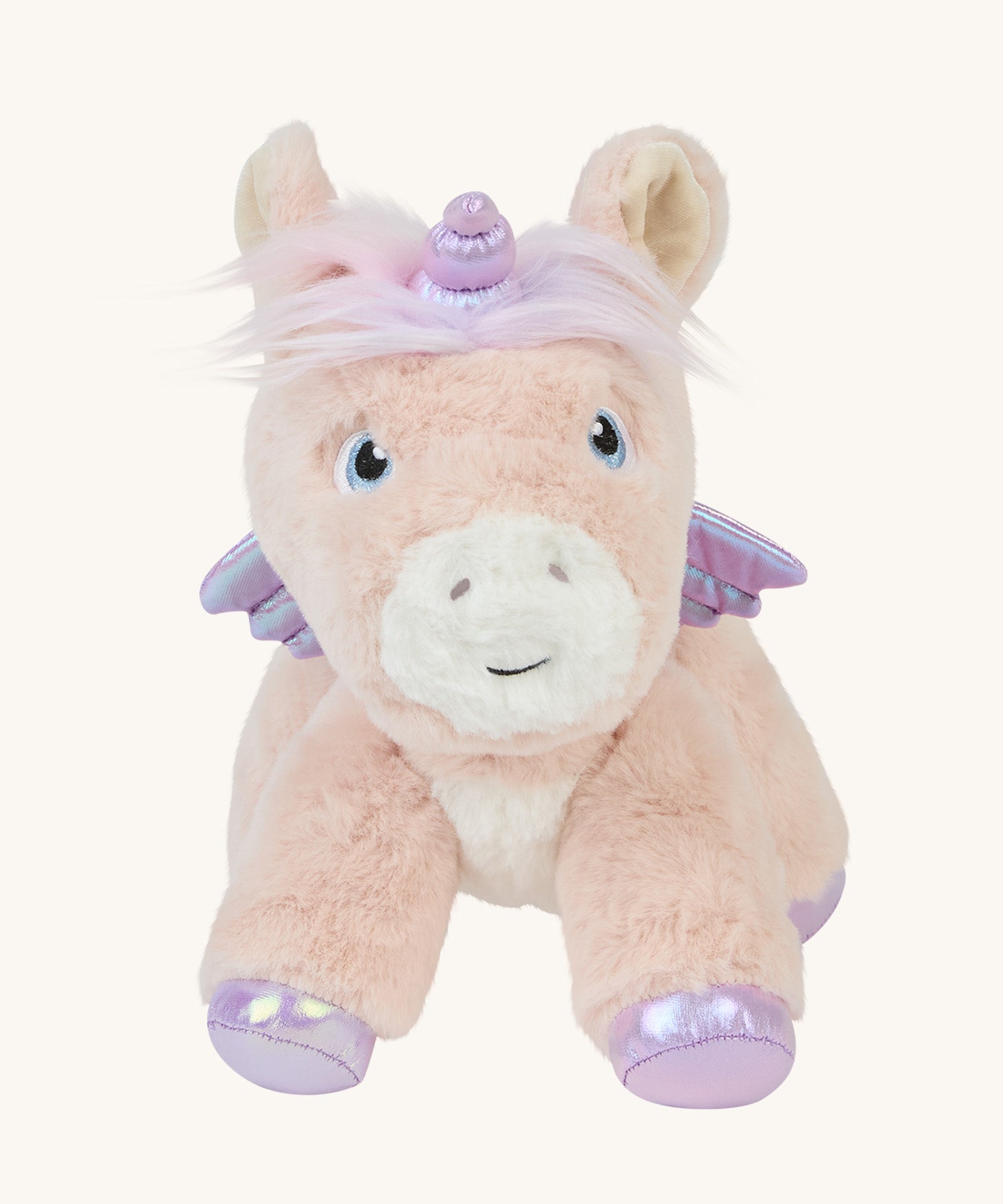 Head on view of the toy unicorn