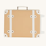 Collection of the four new Olli Ella Kids See-Ya Suitcases showing different handle heights pictured on a plain background
