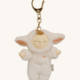 Olli Ella lamby pookie cozy bag charm available at Babipur. A mini version of pookie the lamby dinkum doll that can be clipped on a bag