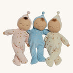 and a non-removable baby blue soft velvet onesie with silver embroidered stars. Infographic.