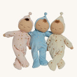 and a non-removable baby blue soft velvet onesie with silver embroidered stars. Infographic.