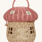 Olli Ella Mushroom Basket - Pink Musk