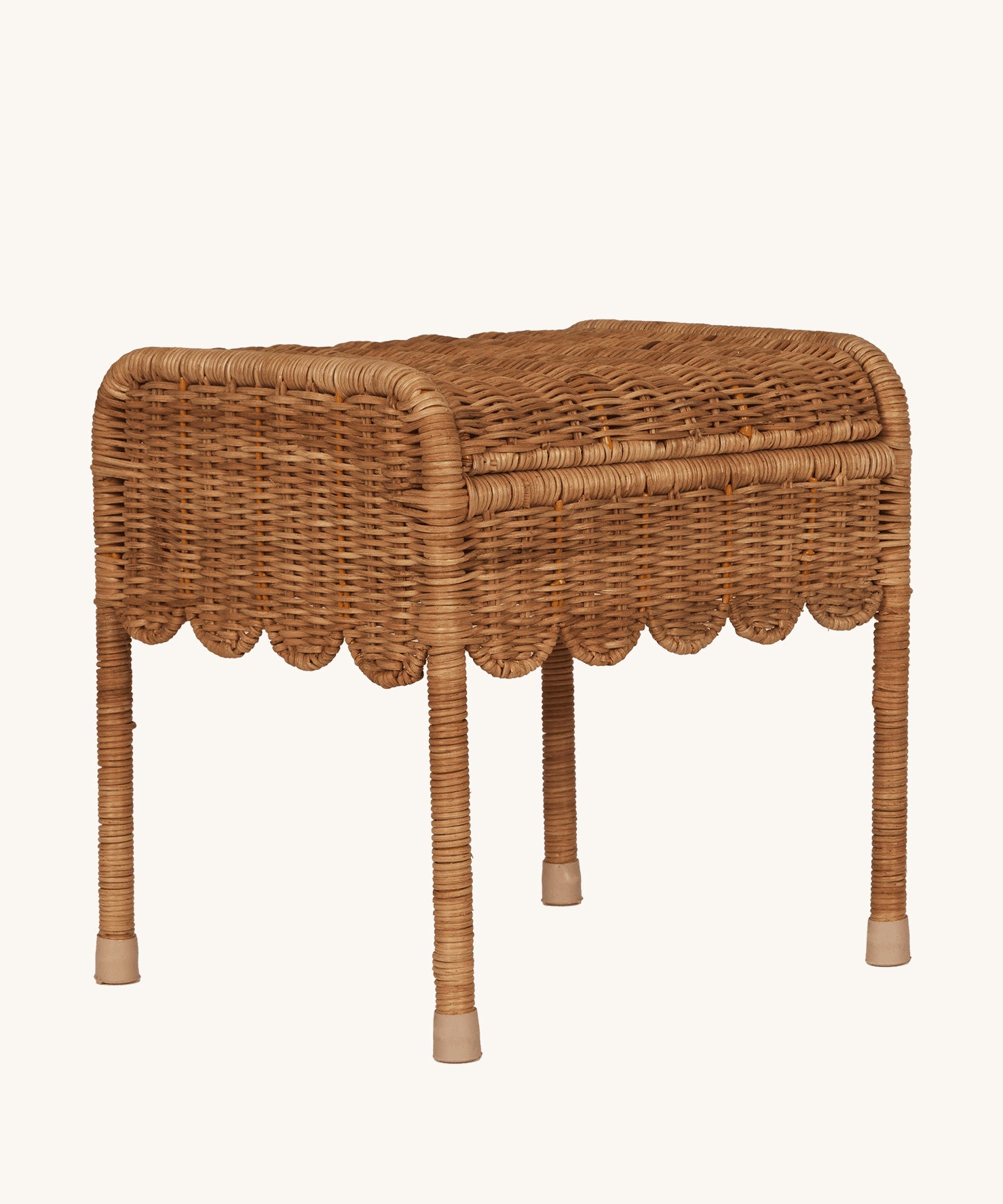 Olli Ella Petal Storie Stool in Natural Rattan.