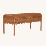 Olli Ella Natural Rattan Petal Storie Bench.
