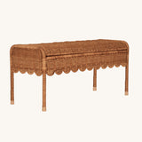 Olli Ella Natural Rattan Petal Storie Bench.